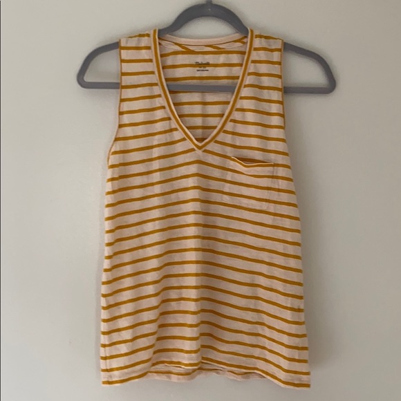 Madewell V-neck Top Tungsten Glow Socotra Stripe - Picture 3 of 5